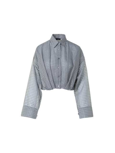 Semi-Transparente Bluse mit plissierter Taille