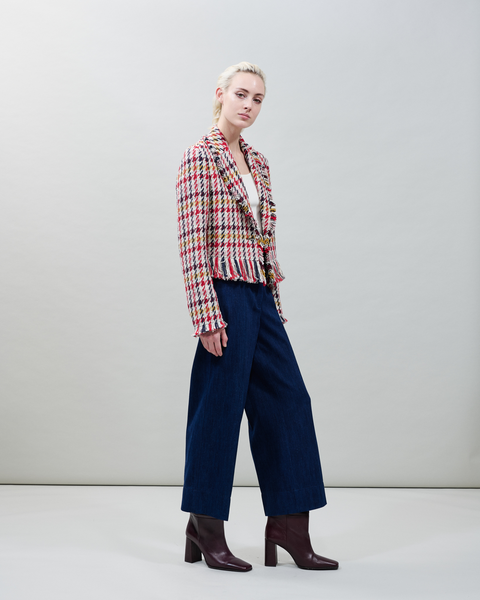 Kurze Tweed-Jacke mit Fransen