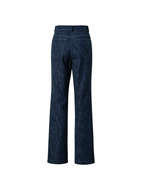 Gerade Hose aus Baumwoll-Woll-Denim