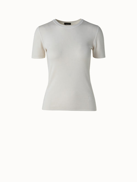 Cashmere Silk Short Sleeve Knit Pullover