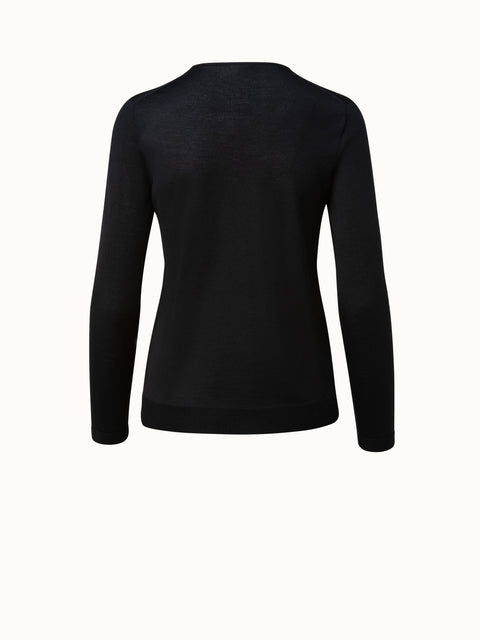Nahtloser Kaschmir Seiden Strickpullover