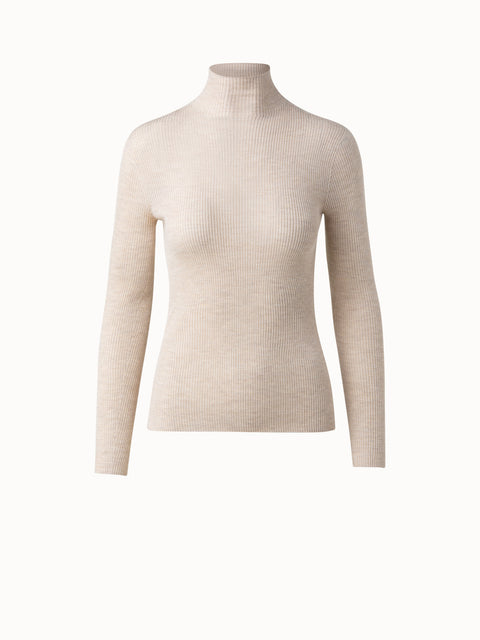 Kaschmir-Seiden-Pullover mit Stehkragen
