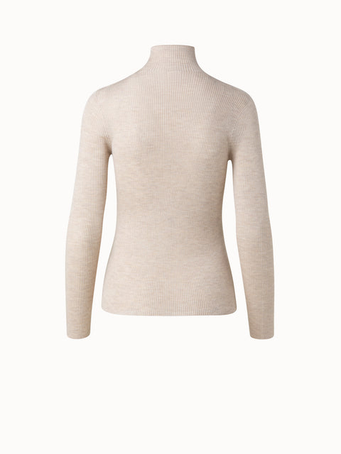 Kaschmir-Seiden-Pullover mit Stehkragen