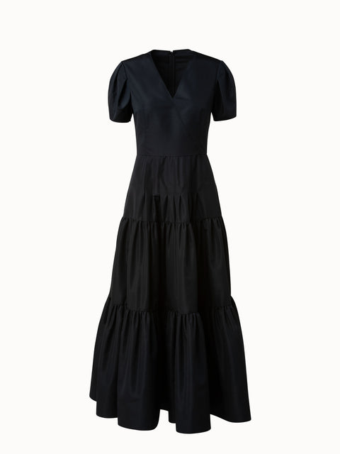 Elegantes Maxikleid mit Puffärmeln
