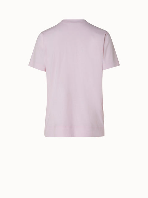 Baumwoll-T-Shirt mit Tüll-Trapez-Detail