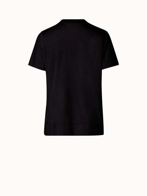 Baumwoll-T-Shirt mit Tüll-Trapez-Detail