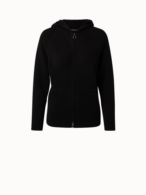 Hoodie aus Kaschmir Piqué