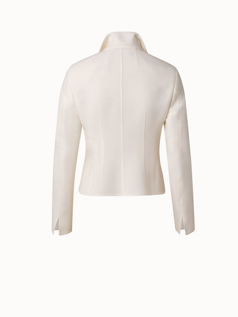 Kurzer Blazer aus Wolle Crêpe Double-Face