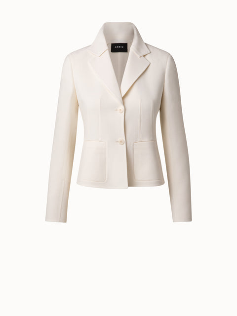 Kurzer Blazer aus Wolle Crêpe Double-Face