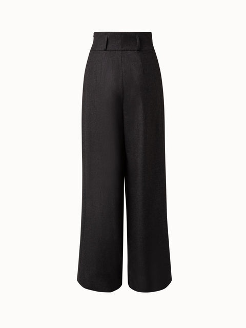 Extra Weite Plissierte Hose aus Wollflanel