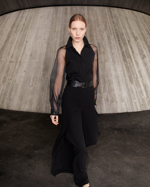 Taillengürtel aus Leder mit Trapezschnalle