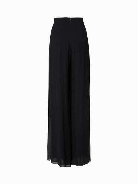 Weite plissierte Hose aus Seide