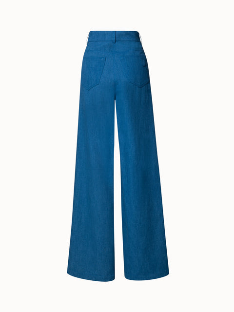 Weite Hose aus gewaschenem Denim
