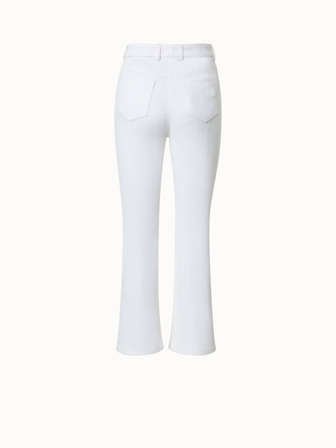 Cropped Schlaghose aus Baumwoll-Stretch