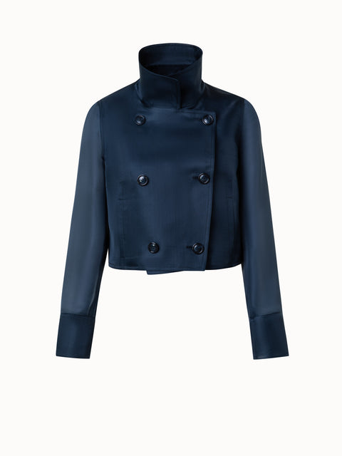 Kurze zweireihige Jacke aus Seiden-Organza